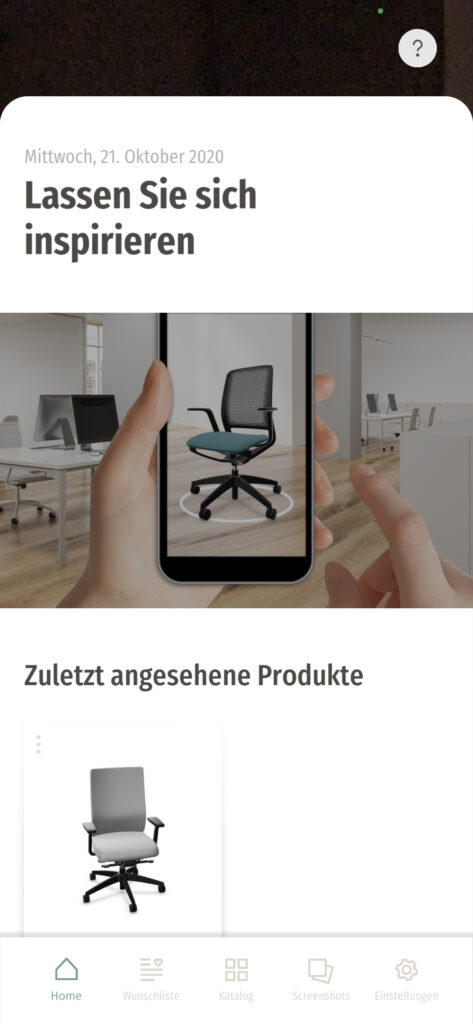 sedus AR App für Büromöbel